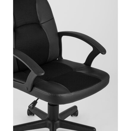 Stool Group TopChairs Comfort офисное черное в обивке из экокожи с механизмом регулировки по высоте 