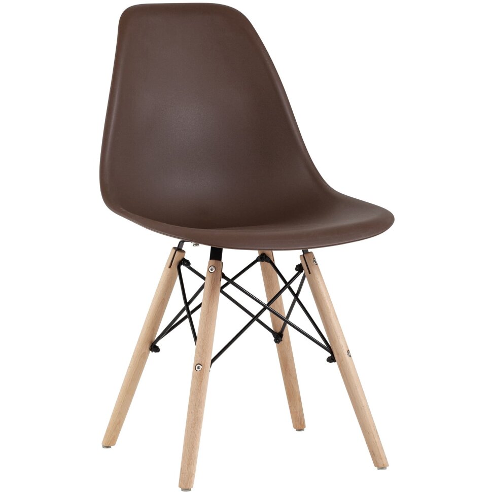 Стул Eames Style DSW коричневый (разборный каркас) 