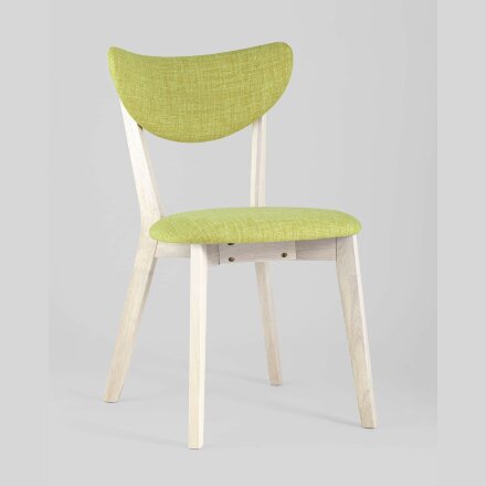 Комплект из двух стульев Stool Group SVEN салатовый обеденный деревянный массив гевеи цвет беленый дуб 