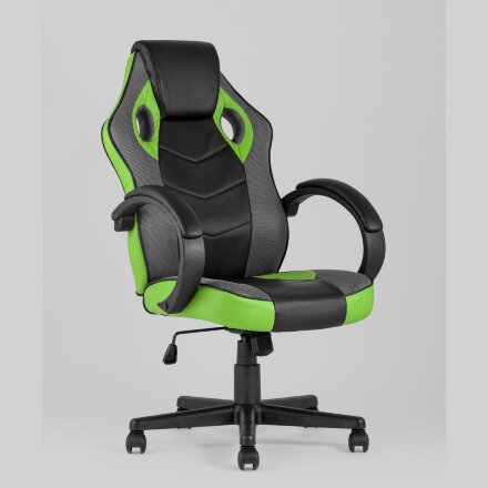 Игровое кресло Stool Group компьютерное TopChairs Sprinter зеленое геймерское 