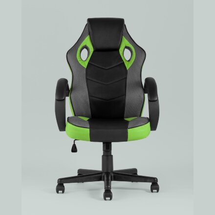 Игровое кресло Stool Group компьютерное TopChairs Sprinter зеленое геймерское 