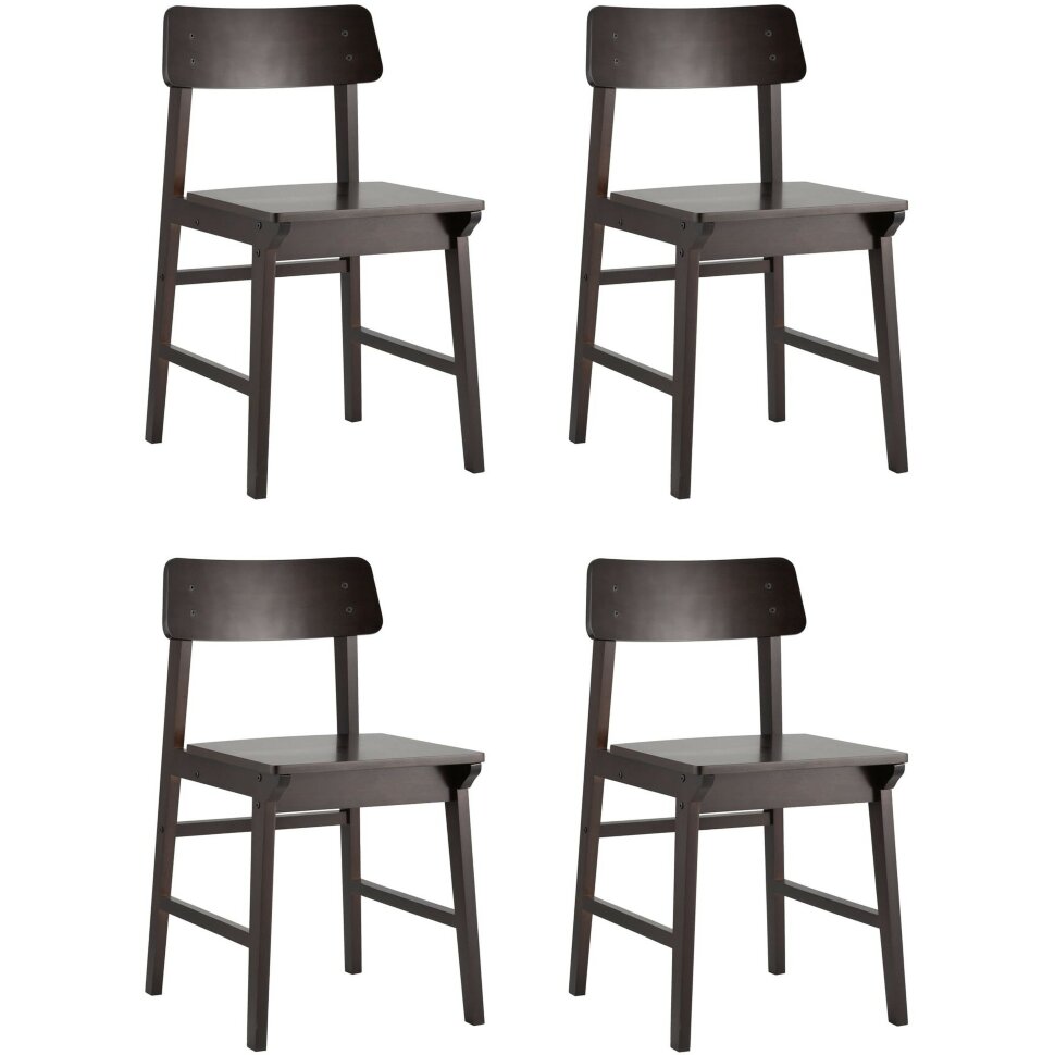 Стул Stool Group ODEN Wood, цвет эспрессо, массив гевеи, 4 шт. 
