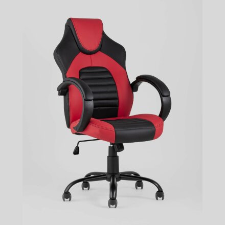 Игровое кресло Stool Group компьютерное TopChairs Racer Midi черно-красное геймерское 