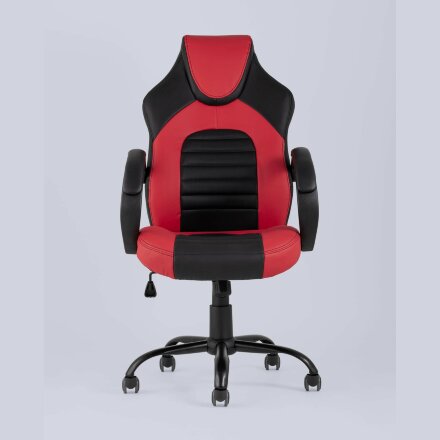 Игровое кресло Stool Group компьютерное TopChairs Racer Midi черно-красное геймерское 