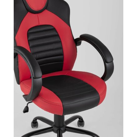 Игровое кресло Stool Group компьютерное TopChairs Racer Midi черно-красное геймерское 