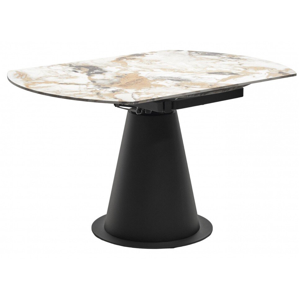 Керамический стол поворотный Teramo 135 gloss grand jade solid ceramic / бронзовый 