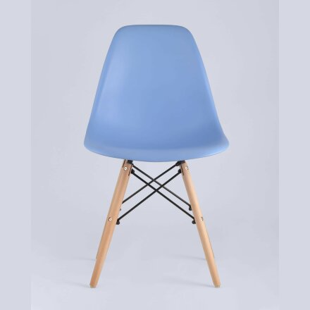Стул Eames Eames SIMPLE DSW голубой, литой полипропилен, стальной каркас, натуральный массив бука 