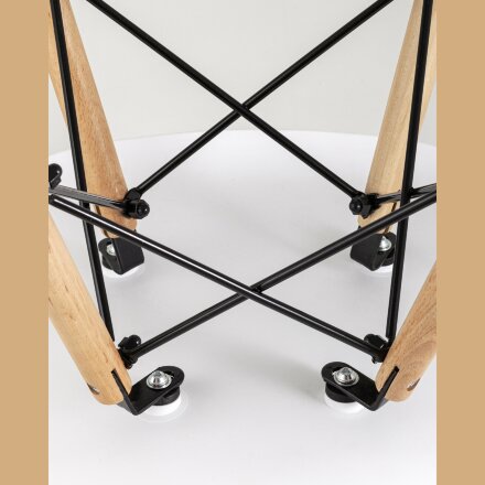 Стул Eames Eames SIMPLE DSW голубой, литой полипропилен, стальной каркас, натуральный массив бука 