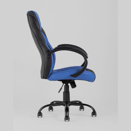Кресло игровое TopChairs Racer Midi черно-синее 