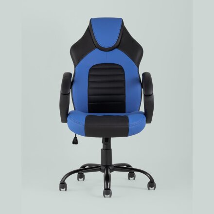 Кресло игровое TopChairs Racer Midi черно-синее 