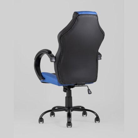 Кресло игровое TopChairs Racer Midi черно-синее 