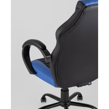 Кресло игровое TopChairs Racer Midi черно-синее 