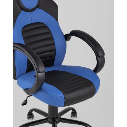 Кресло игровое TopChairs Racer Midi черно-синее 
