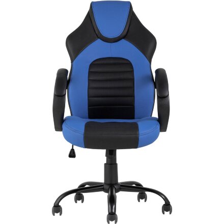 Кресло игровое TopChairs Racer Midi черно-синее 