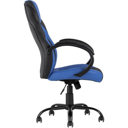 Кресло игровое TopChairs Racer Midi черно-синее 