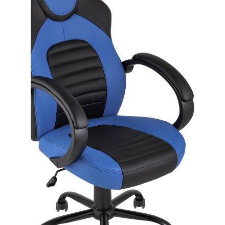 Кресло игровое TopChairs Racer Midi черно-синее 